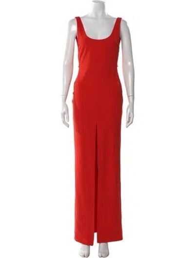 Pre-owned Solace London Scoop Neck Long Dress In Red
