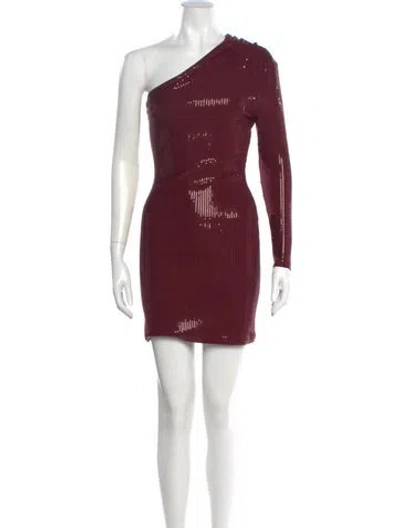 Pre-owned Solace London Sequin Mini Dress In Burgundy
