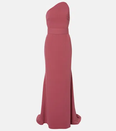 Solace London Seraphina One-shoulder Gown In Pink