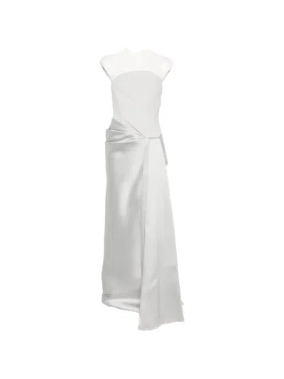 Solace London Seri Strapless Maxi Dress Slim Silhouette In White