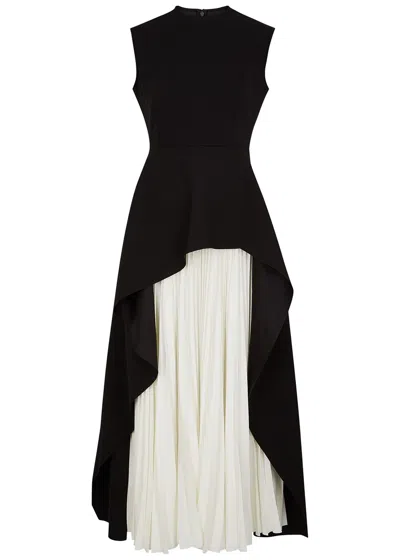 Solace London Severny Black Peplum Midi Dress