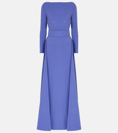 Solace London Shayla Crêpe Gown In Blue