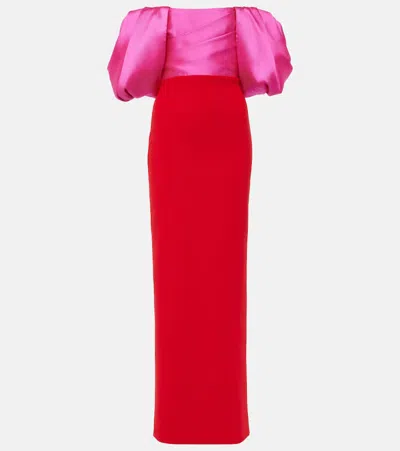 Solace London Sian Gathered Crêpe Twill Gown In Pink