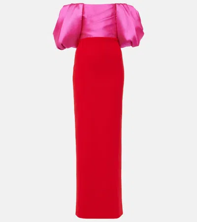 Solace London The Arden Draped Maxi Dress In Red