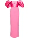 Solace London Sian Off-shoulder Gown In Pink