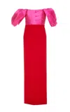 Solace London The Arden Draped Maxi Dress In Red