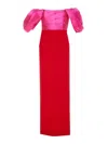 Solace London The Arden Draped Maxi Dress In Red
