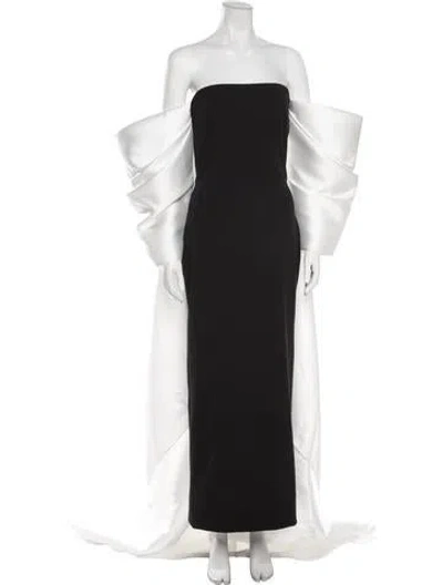 Pre-owned Solace London Silk Long Dress In Black