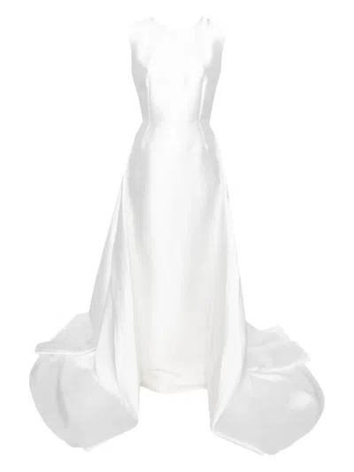 Solace London Sleeveless Train Dress In White