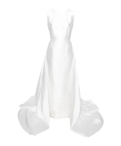 Solace London Sleeveless Train Dress In White