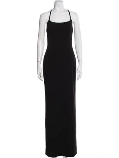 Pre-owned Solace London Square Neckline Long Dress In Blue