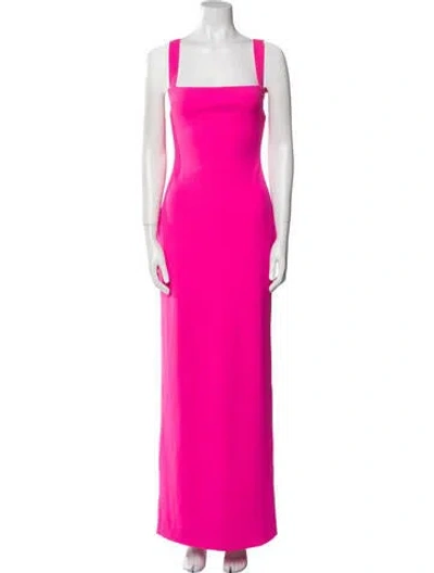 Pre-owned Solace London Square Neckline Long Dress In Pink