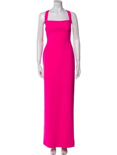 Pre-owned Solace London Square Neckline Long Dress In Pink