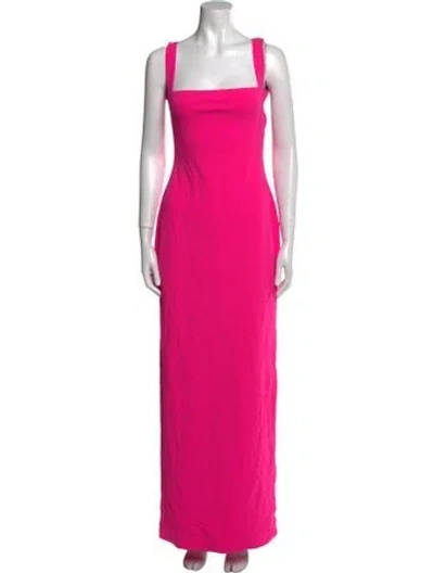 Pre-owned Solace London Square Neckline Long Dress In Pink