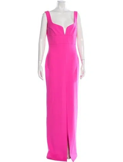 Pre-owned Solace London Square Neckline Long Dress In Pink