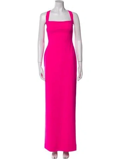 Pre-owned Solace London Square Neckline Long Dress In Pink