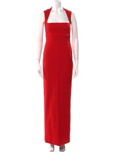 Pre-owned Solace London Square Neckline Long Dress In Red