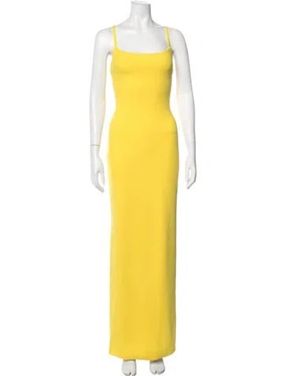 Pre-owned Solace London Square Neckline Long Dress In Yellow