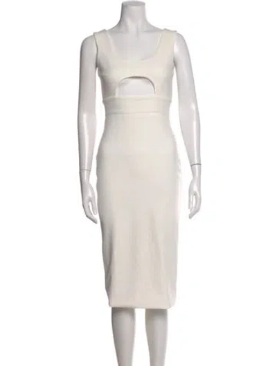Pre-owned Solace London Square Neckline Midi Length Dress In Neutral