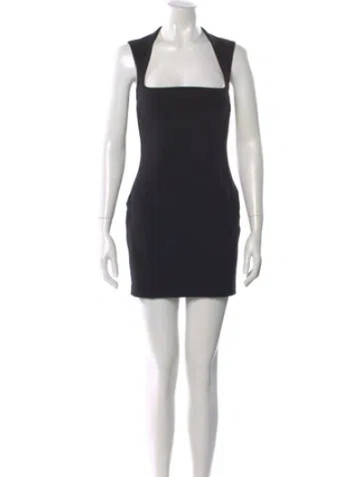 Pre-owned Solace London Square Neckline Mini Dress In Black