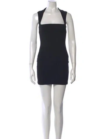 Pre-owned Solace London Square Neckline Mini Dress In Black