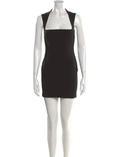 Pre-owned Solace London Square Neckline Mini Dress In Black