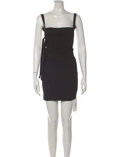 Pre-owned Solace London Square Neckline Mini Dress In Black