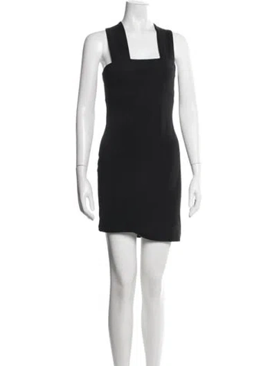 Pre-owned Solace London Square Neckline Mini Dress In Black