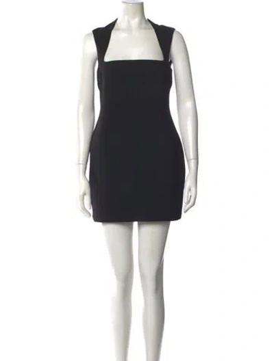 Pre-owned Solace London Square Neckline Mini Dress In Black