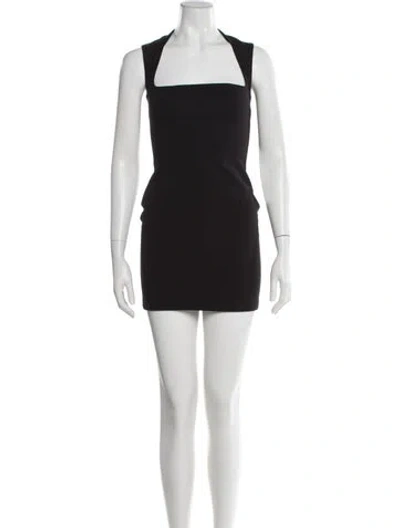 Pre-owned Solace London Square Neckline Mini Dress In Gray