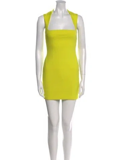 Pre-owned Solace London Square Neckline Mini Dress In Green