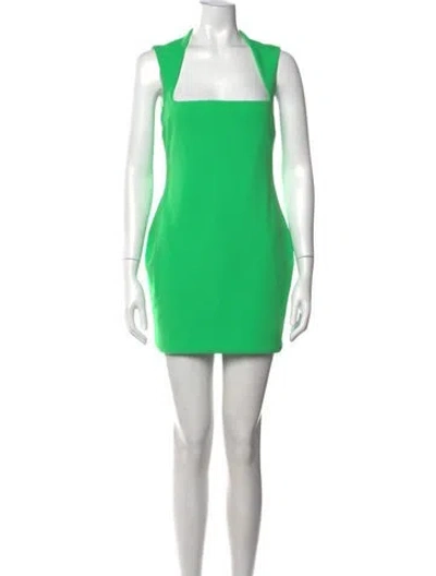 Pre-owned Solace London Square Neckline Mini Dress In Green