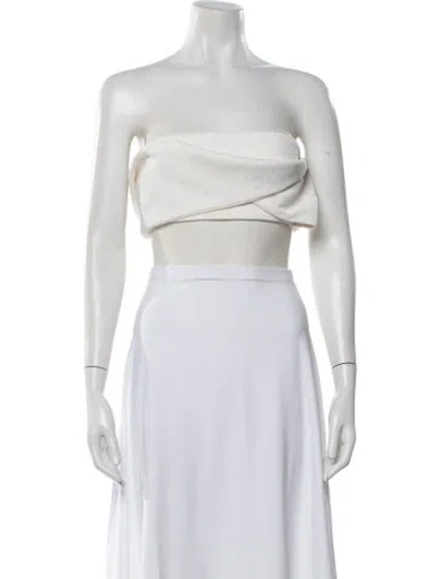 Pre-owned Solace London Strapless Crop Top In White