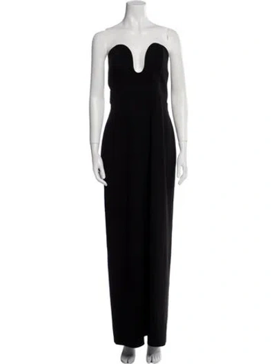 Pre-owned Solace London Strapless Long Dress In Black