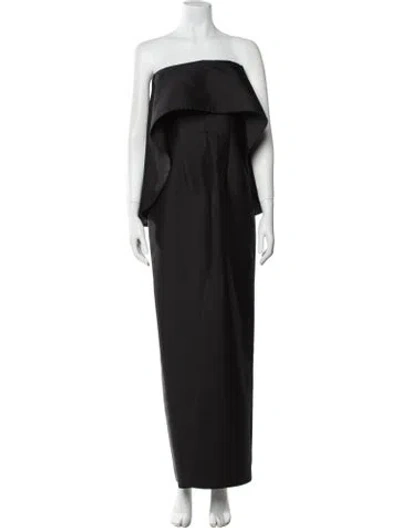 Pre-owned Solace London Strapless Long Dress In Black
