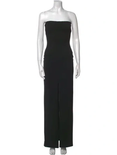 Pre-owned Solace London Strapless Long Dress In Black