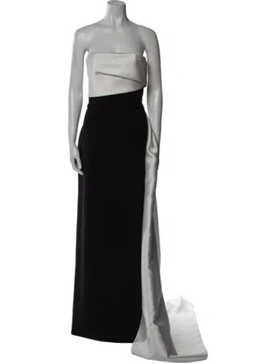 Pre-owned Solace London Strapless Long Dress In Black