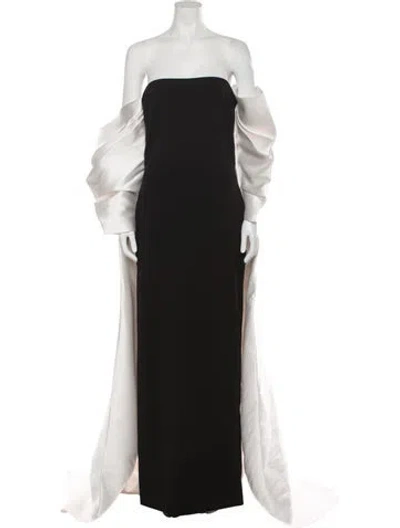 Pre-owned Solace London Strapless Long Dress In Black