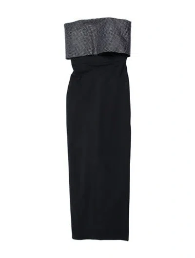 Pre-owned Solace London Strapless Long Dress In Black