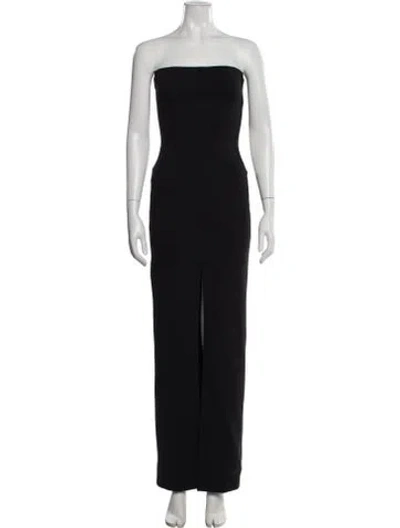 Pre-owned Solace London Strapless Long Dress In Black