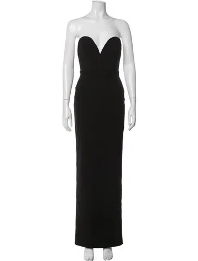 Pre-owned Solace London Strapless Long Dress In Black
