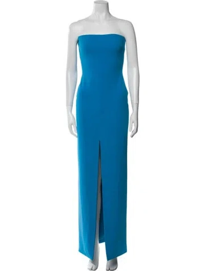 Pre-owned Solace London Strapless Long Dress In Blue