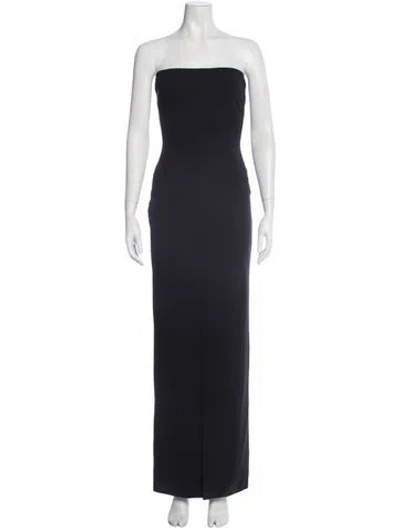 Pre-owned Solace London Strapless Long Dress In Blue