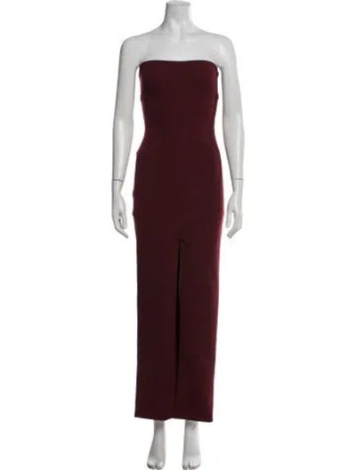 Pre-owned Solace London Strapless Long Dress In Burgundy
