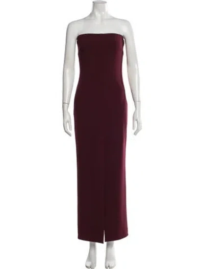 Pre-owned Solace London Strapless Long Dress In Burgundy