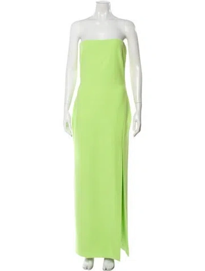Pre-owned Solace London Strapless Long Dress In Green