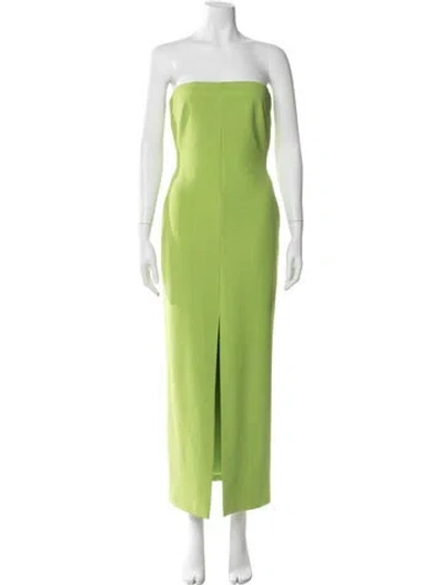 Pre-owned Solace London Strapless Long Dress In Green