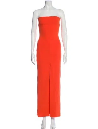 Pre-owned Solace London Strapless Long Dress In Orange