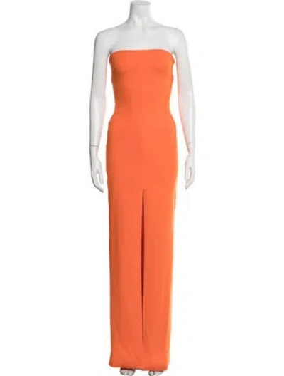 Pre-owned Solace London Strapless Long Dress In Orange