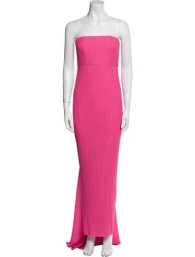 Pre-owned Solace London Strapless Long Dress In Pink